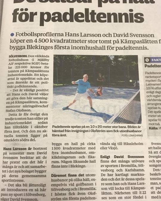 Inomhushall för paddeltennis i Sölvesborg